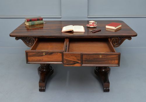 WILLIAM IV ROSEWOOD LIBRARY WRITING TABLE - ADDITIONAL PHOTO 3