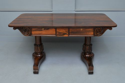 WILLIAM IV ROSEWOOD LIBRARY WRITING TABLE - ADDITIONAL PHOTO 4