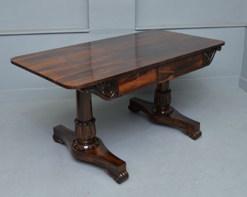 WILLIAM IV ROSEWOOD LIBRARY WRITING TABLE - ADDITIONAL PHOTO 10