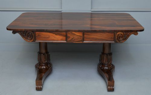 WILLIAM IV ROSEWOOD LIBRARY WRITING TABLE - ADDITIONAL PHOTO 15