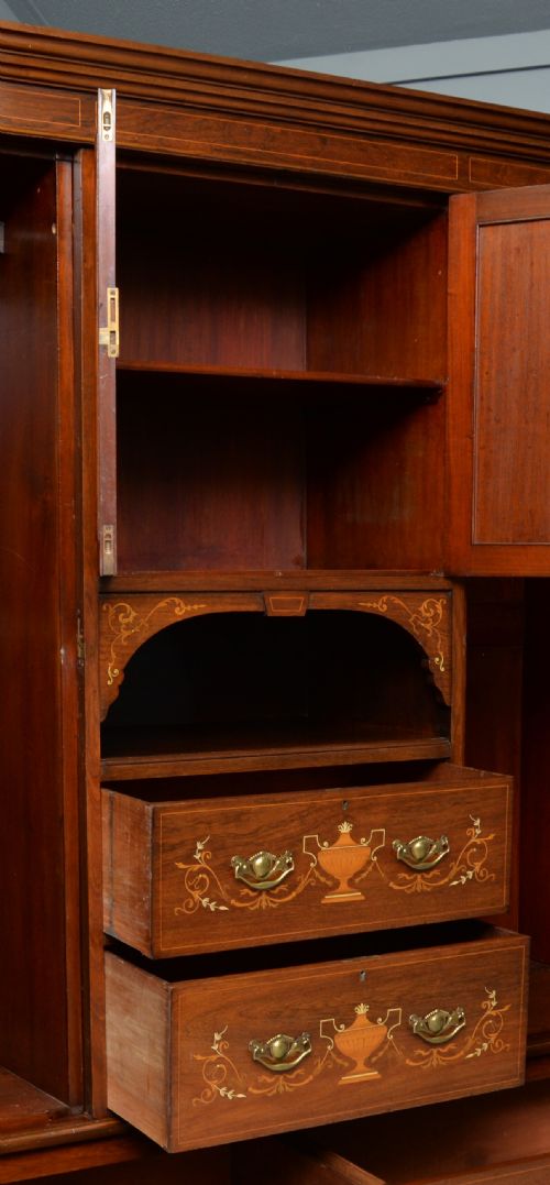 SHERATON REVIVAL ROSEWOOD INLAID COMPACTUM WARDROBE - ADDITIONAL PHOTO 8