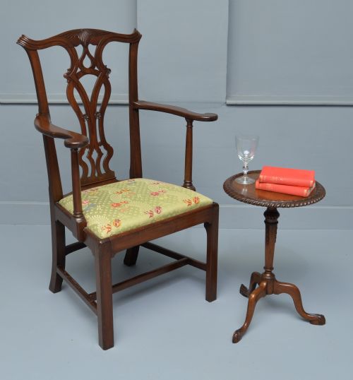 fig 1. Chippendale Revival Mahogany Elbow Chair