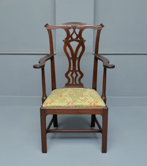fig 2. Chippendale Revival Mahogany Elbow Chair