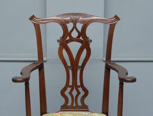 fig 3. Chippendale Revival Mahogany Elbow Chair