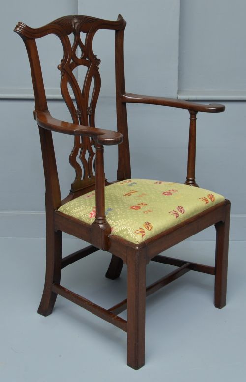 fig 4. Chippendale Revival Mahogany Elbow Chair