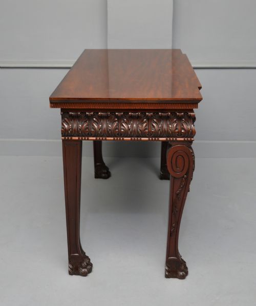 MAPLE CO CARVED MAHOGANY CONSOLE HALL TABLE - ADDITIONAL PHOTO 7