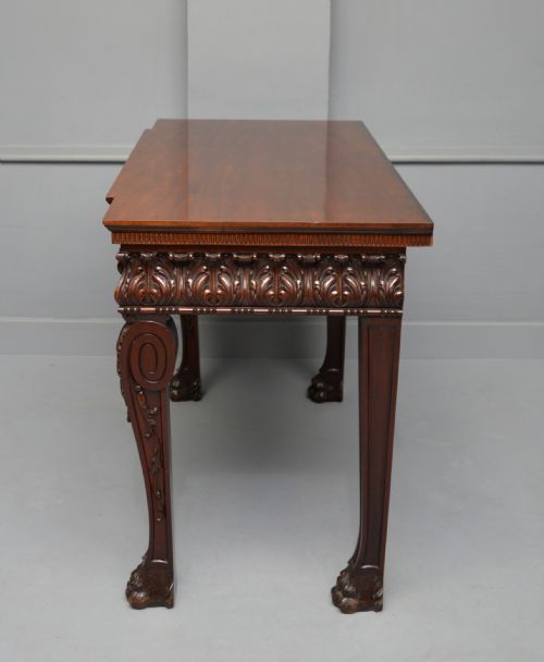 MAPLE CO CARVED MAHOGANY CONSOLE HALL TABLE - ADDITIONAL PHOTO 8