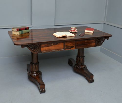WILLIAM IV ROSEWOOD LIBRARY WRITING TABLE - ADDITIONAL PHOTO 2
