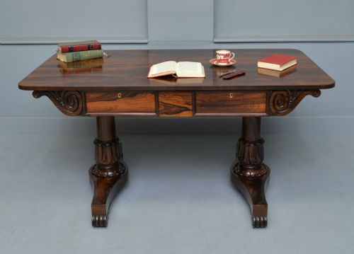 WILLIAM IV ROSEWOOD LIBRARY WRITING TABLE - ADDITIONAL PHOTO 3