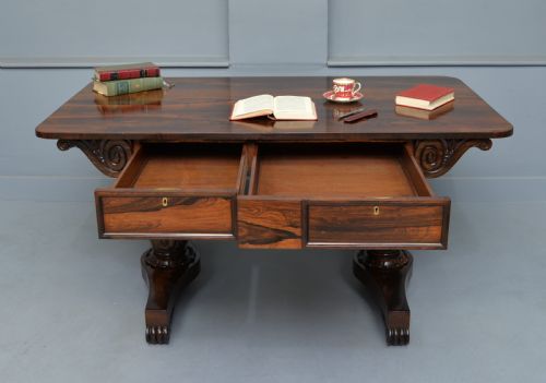WILLIAM IV ROSEWOOD LIBRARY WRITING TABLE - ADDITIONAL PHOTO 4