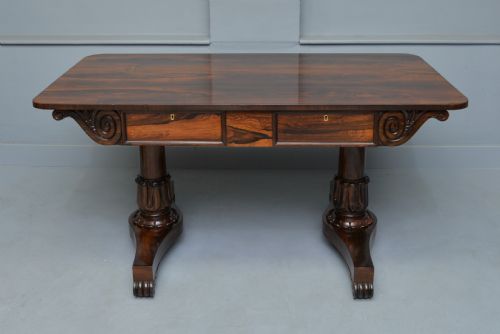 WILLIAM IV ROSEWOOD LIBRARY WRITING TABLE - ADDITIONAL PHOTO 5