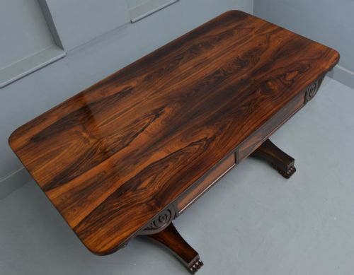 WILLIAM IV ROSEWOOD LIBRARY WRITING TABLE - ADDITIONAL PHOTO 7