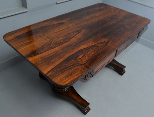 WILLIAM IV ROSEWOOD LIBRARY WRITING TABLE - ADDITIONAL PHOTO 8