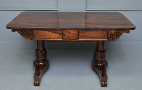 WILLIAM IV ROSEWOOD LIBRARY WRITING TABLE - ADDITIONAL PHOTO 15
