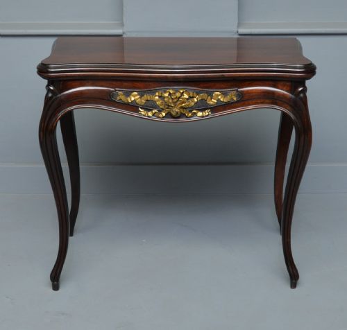 french louis xv mahogany side console card table - CATEGORY: ANTIQUE TABLES - DATED VICTORIAN