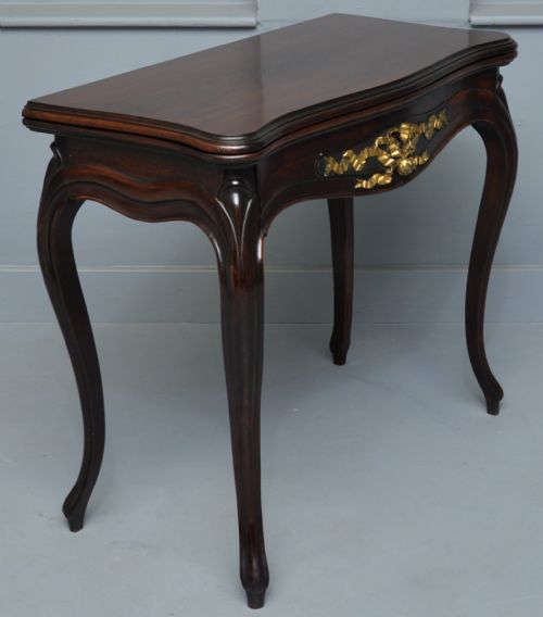 FRENCH LOUIS XV MAHOGANY SIDE CONSOLE CARD TABLE - ADDITIONAL PHOTO 6