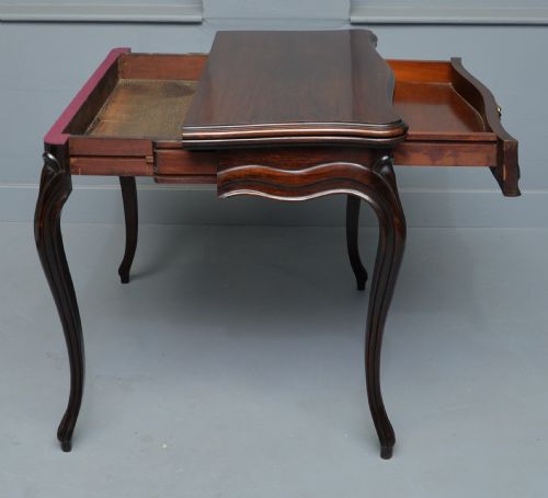 FRENCH LOUIS XV MAHOGANY SIDE CONSOLE CARD TABLE - ADDITIONAL PHOTO 7