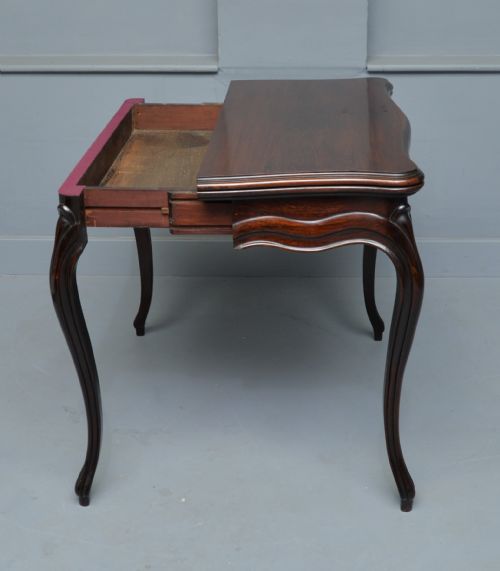 FRENCH LOUIS XV MAHOGANY SIDE CONSOLE CARD TABLE - ADDITIONAL PHOTO 8