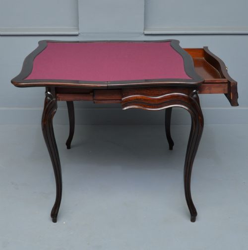 FRENCH LOUIS XV MAHOGANY SIDE CONSOLE CARD TABLE - ADDITIONAL PHOTO 11