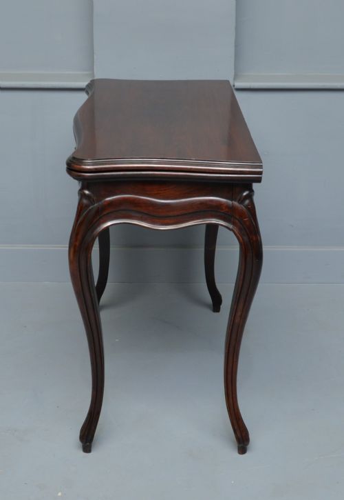 FRENCH LOUIS XV MAHOGANY SIDE CONSOLE CARD TABLE - ADDITIONAL PHOTO 14