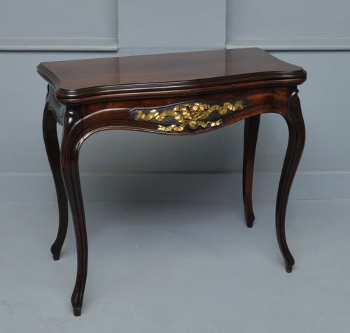 FRENCH LOUIS XV MAHOGANY SIDE CONSOLE CARD TABLE - ADDITIONAL PHOTO 15