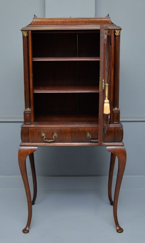 FINE EDWARDIAN MAHOGANY MARQUETRY CABINET - ADDITIONAL PHOTO 2