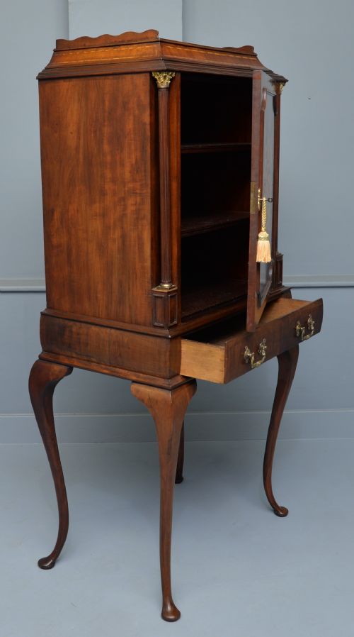 FINE EDWARDIAN MAHOGANY MARQUETRY CABINET - ADDITIONAL PHOTO 4