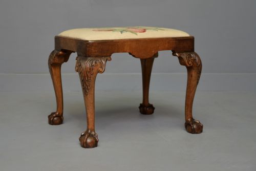 ANTIQUE GEORGIAN STYLE OAK STOOL - ADDITIONAL PHOTO 1