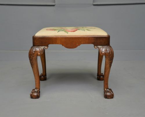 ANTIQUE GEORGIAN STYLE OAK STOOL - ADDITIONAL PHOTO 4