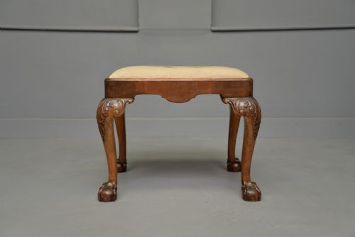 ANTIQUE GEORGIAN STYLE OAK STOOL - ADDITIONAL PHOTO 6