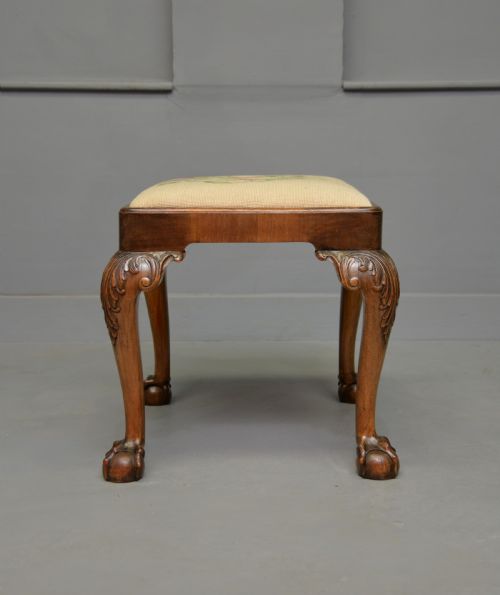 ANTIQUE GEORGIAN STYLE OAK STOOL - ADDITIONAL PHOTO 8