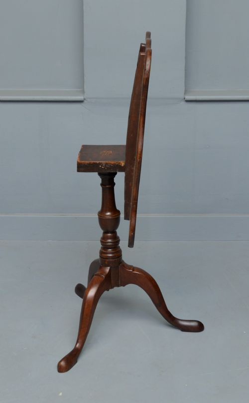 GEORGIAN MAHOGANY SERPENTINE TILTTOP SIDE WINE TEA LAMP TABLE - ADDITIONAL PHOTO 4