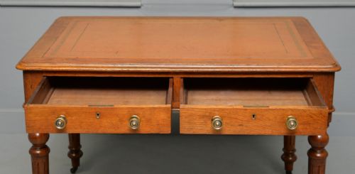 VICTORIAN OAK WRITING TABLE DESK - ADDITIONAL PHOTO 3