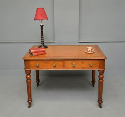 VICTORIAN OAK WRITING TABLE DESK - ADDITIONAL PHOTO 14