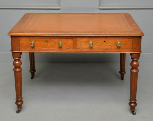VICTORIAN OAK WRITING TABLE DESK - ADDITIONAL PHOTO 15