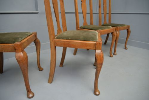 SET OF FOUR QUEEN ANNE STYLE WALNUT DINING CHAIRS - ADDITIONAL PHOTO 12