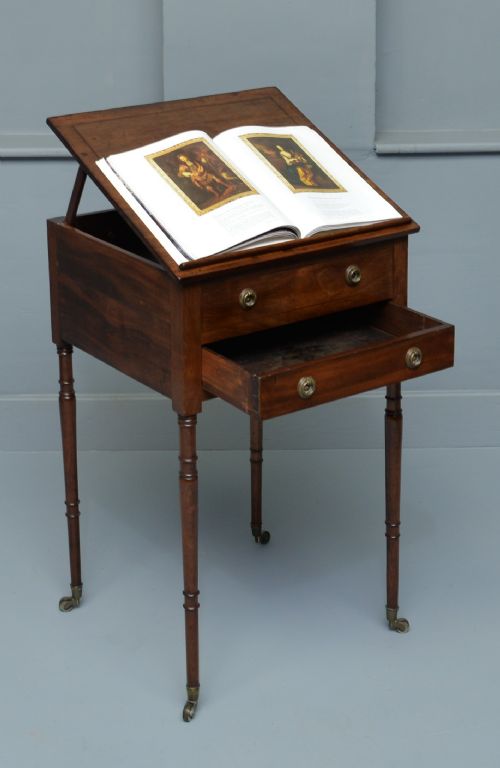 REGENCY MAHOGANY ADJUSTABLE READING WRITING SIDE TABLE - ADDITIONAL PHOTO 2