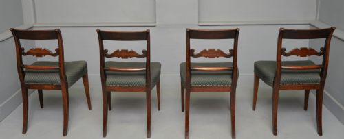SET OF FOUR REGENCY MAHOGANY BRASS INLAID DINING CHAIRS - ADDITIONAL PHOTO 5