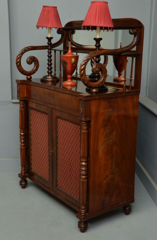 FINE REGENCY MAHOGANY CHIFFONIER SIDE CABINET - ADDITIONAL PHOTO 7