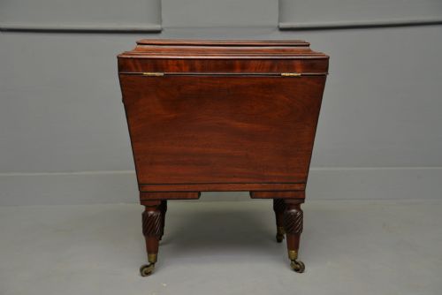 REGENCY MAHOGANY EBONY SARCOPHAGUS WINE CELLARETTE - ADDITIONAL PHOTO 7