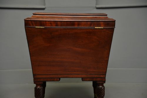 REGENCY MAHOGANY EBONY SARCOPHAGUS WINE CELLARETTE - ADDITIONAL PHOTO 8