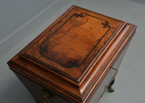 REGENCY MAHOGANY EBONY SARCOPHAGUS WINE CELLARETTE - ADDITIONAL PHOTO 12