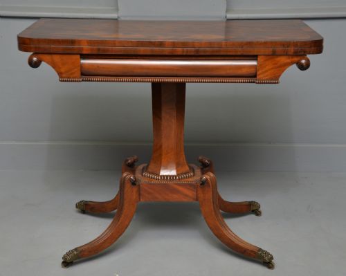 ELEGANT REGENCY MAHOGANY GAMES CARD SIDE TABLE - ADDITIONAL PHOTO 1