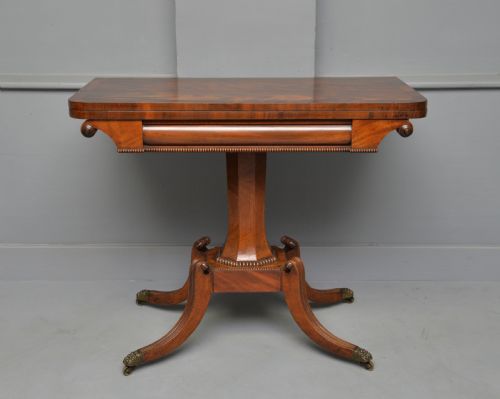 ELEGANT REGENCY MAHOGANY GAMES CARD SIDE TABLE - ADDITIONAL PHOTO 2