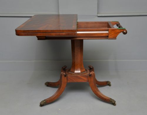 ELEGANT REGENCY MAHOGANY GAMES CARD SIDE TABLE - ADDITIONAL PHOTO 11