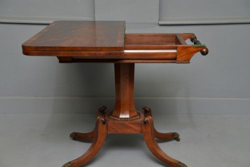 ELEGANT REGENCY MAHOGANY GAMES CARD SIDE TABLE - ADDITIONAL PHOTO 12