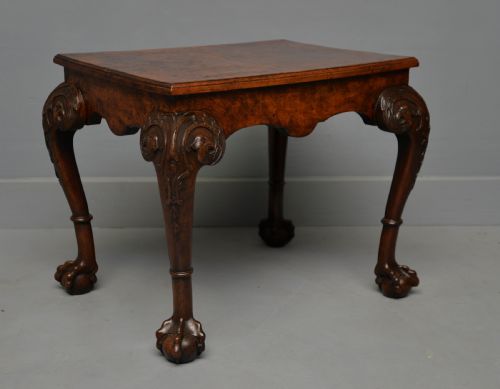 antique 1920s burr walnut side coffee table - CATEGORY: ANTIQUE TABLES - DATED 1920