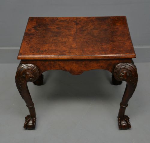 ANTIQUE 1920S BURR WALNUT SIDE COFFEE TABLE - ADDITIONAL PHOTO 4