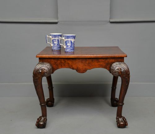ANTIQUE 1920S BURR WALNUT SIDE COFFEE TABLE - ADDITIONAL PHOTO 5