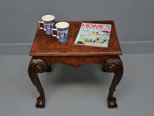 ANTIQUE 1920S BURR WALNUT SIDE COFFEE TABLE - ADDITIONAL PHOTO 6